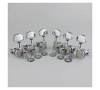 ALFAAL 1 Set 1: 21 Lock String Tuning Key Pegs Machine Heads With Half- Circle Handle Replacement 3R3L Chrome