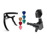 ALFAAL 1 Set Black Sealed Electric Tuning Pegs Tuner Machine Head 1 Set Guitar Capo Accessories