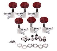 ALFAAL 1 Set Copper Guitar Tuning Pegs Tuners Machine Head 3L+3R & 1 Set 3L 3R Chrome Tuner Key For Electric/Acoustic Guitar