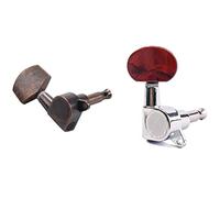 ALFAAL 1 Set Copper Guitar Tuning Pegs Tuners Machine Head 3L+3R 1 Set 3L 3R Chrome Tuner Key For Electric/Acoustic Guitar