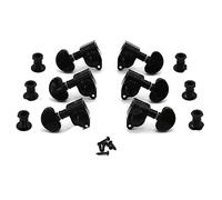 ALFAAL 1 Set Gold/Black Inline String Tuners Tuning Pegs Keys Machine Heads For Acoustic Guitar With Small Semicircle Buttons (Color : 1 Set Black)