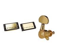 ALFAAL 1 Set Humbucker Pickup Gold 1 Set String Tuners Tuning Peg Key Machine Heads Semicircle Button