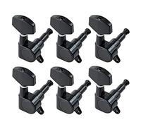 ALFAAL 1 Set Of 6pcs Big Square Sealed Guitar Tuning Pegs Keys Tuners Machine Heads For Electric Guitar Black/Gold/Chrome (Color : Black 6R)