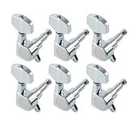 ALFAAL 1 Set Of 6pcs Big Square Sealed Guitar Tuning Pegs Keys Tuners Machine Heads For Electric Guitar Black/Gold/Chrome (Color : Chrome 6R)