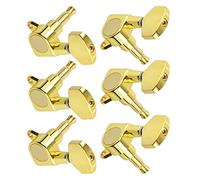 ALFAAL 1 Set Of 6pcs Big Square Sealed Guitar Tuning Pegs Keys Tuners Machine Heads For Electric Guitar Black/Gold/Chrome (Color : Gold 3R3L)