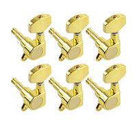 ALFAAL 1 Set Of 6pcs Big Square Sealed Guitar Tuning Pegs Keys Tuners Machine Heads For Electric Guitar Black/Gold/Chrome (Color : Gold 6L)