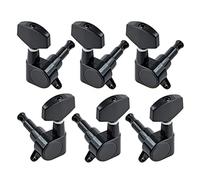 ALFAAL 1 Set Of 6pcs Big Square Sealed Guitar Tuning Pegs Keys Tuners Machine Heads For Electric Guitar Black/Gold/Chrome (Color : Black 3R3L)