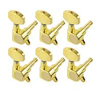 ALFAAL 1 Set Of 6pcs Big Square Sealed Guitar Tuning Pegs Keys Tuners Machine Heads For Electric Guitar Black/Gold/Chrome (Color : Gold 6R)