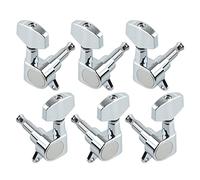 ALFAAL 1 Set Of 6pcs Big Square Sealed Guitar Tuning Pegs Keys Tuners Machine Heads For Electric Guitar Black/Gold/Chrome (Color : Chrome 3R3L)