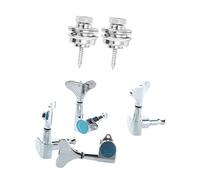 ALFAAL 1 Set Sealed Bass Tuning Pegs Tuners Machine Heads & 2 Pcs Non-Slip Guitar Strap Lock Guitar Belts Buckle