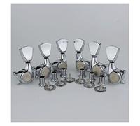 ALFAAL 1 Set Upgraded Version Chrome Silver Lock String Tuners Electric Guitar Machine Heads Tuners Trapezium Button
