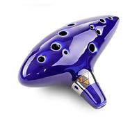 ALFAAL 12 Hole Alto Tone C Key Ocarina Flute Ceramic Ocarina Professional Musical Instrument Smoked Fluta Ocarina (Color : Blue standard)