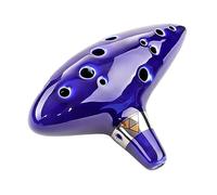 ALFAAL 12 Hole Alto Tone C Key Ocarina Flute Ceramic Ocarina Professional Musical Instrument Smoked Fluta Ocarina (Color : Blue full pack)