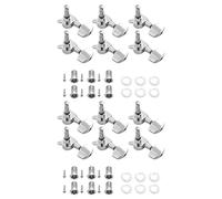 ALFAAL 12 Pieces Silver Acoustic Guitar Machine Heads Knobs Guitar String Tuning Peg Tuner