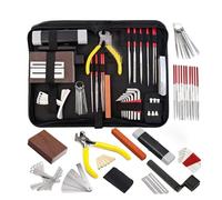 ALFAAL 16/57/74pcs Guitar Tool Kit With Carry Bag Repair Tools String Ruler Luthier File Guitar Bridge Pins For Guitar (Color : 57pcs)