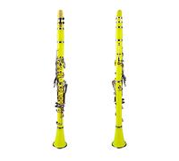 ALFAAL 17 Keys Bb Clarinet Set Yellow With Double Barrel Canvas Case For Student And Beginner Player Beginner Clarinet