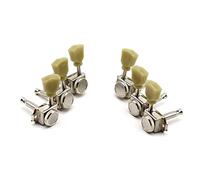 ALFAAL 1set Guitar Tuning Pegs Machine Heads 3L3R Vintage Style Guitar Locking Tuners Jade For Guitar Silver Nickel