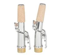 ALFAAL 2 Pcs Of Saxophone Neck Soprano Sax Straight Neck Curved Mouth Diameter Woodwind Instrument Accessories Silver