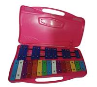 ALFAAL 25 Notes Glockenspiel Instrument Xylophone Hand Knock Percussion Rhythm Musical Educational With Accessories (Color : PINK)