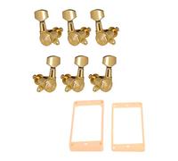 ALFAAL 2pcs Curved Humbucker Pickup Mounting Rings+3R3L Guitar Tuning Pegs Machine Heads For LP Electric Guitar Parts