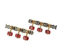 ALFAAL 2pcs(Left + Right) Classical Guitar Tuning Key Gold/Black Plated Peg Tuner Machine Head(long)