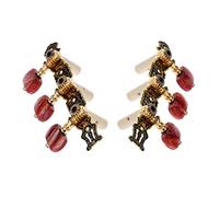ALFAAL 2pcs (Left + Right) Classical Guitar Tuning Keys Pegs Tuners Gold/Black Plated Machine Head String Tuner