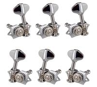 ALFAAL 3L3R 6Pcs 1:18 Guitar String Tuning Pegs Tuner Machine Heads Knobs Tuning Keys For Acoustic Or Electric Guitar (Color : Silver)