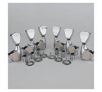 ALFAAL 3R3L Guitar Machine Heads 1:21 Sealed Tuning Key Pegs Tuners Trapezium Button Set For Electric Guitars Chrome