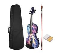 ALFAAL 4/4 Acoustic Violin Full Size Spruce Wood Top Maple Back Scroll Fingerboard With Carry Case Bow For Student Beginners (Color : Pattern 2)