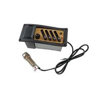 ALFAAL 4 Band Acoustic Guitar Preamp EQ Equalizer Guitar Preamplifier Pickup With Volume Presence Treble Middle Bass Control (Color : Crimson)