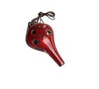 ALFAAL 4 Colors Ocarina 6 Hole Kiln Change Small Ocarina Alto C Tone Beginner Ocarina Teaching Ceramic Pendant (Color : Crimson)