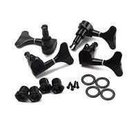 ALFAAL 4 Pcs Guitar Tuning Pegs 2R&2L Tuners Machine Heads With Ferrules For String Bass Accessories Black