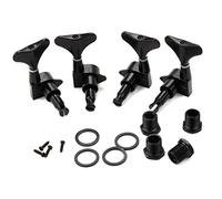 ALFAAL 4 Pcs Guitar Tuning Pegs 2R&2L Tuners Machine Heads With Ferrules For String Bass Accessories Black