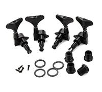 ALFAAL 4 Pcs Guitar Tuning Pegs 2R&2L Tuners Machine Heads With Ferrules For String Bass Accessories Black