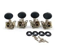 ALFAAL 4 Pieces Metal Opened Ukulele Uke Tuning Pegs Tuners Round Cap (Color : Black)