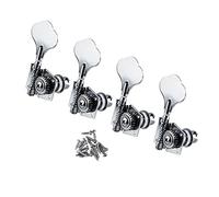 ALFAAL 4PCS Chrome Open 4R Electric Bass Tuners Machine Heads Tuning Keys Pegs For Bass 4 Strings