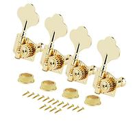 ALFAAL 4PCS Gold Electric Bass Tuners Machine Heads 4R Gear Ratio 1:19 For Right Handed Bass 4-String