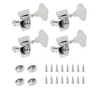 ALFAAL 4Pcs Guitar Tuning Pegs Electric Bass Tuner Peg Guitar Open Gear Tuning Pegs Machine Heads Silver