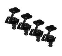 ALFAAL 4PCS Open Gear 4R Bass Tuners Machine Heads Tuning Pegs Black Gear Ratio 1:19 For Right Handed Electric Bass