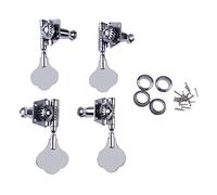 ALFAAL 4Pcs Silver Bass Tuning Pegs Tuner 2R2L Open Type Machine Head For Electric Bass Parts Accessories