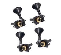 ALFAAL 4pcs Ukulele Tuning Pegs 2L 2R Metal Machine Heads Tuners For Ukulele Parts Accessories (Color : Black)