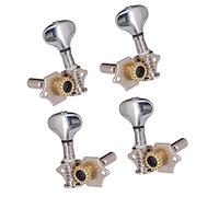 ALFAAL 4pcs Ukulele Tuning Pegs 2L 2R Metal Machine Heads Tuners For Ukulele Parts (Color : Silver)