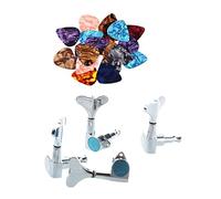 ALFAAL 4x Sealed Bass Tuning Pegs Tuners Machine Heads Stylish Colorful Celluloid Guitar Picks