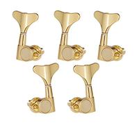 ALFAAL 5 Pieces Golden Zinc Alloy Electric Bass Replacement Closed Left & Right Tuning Pegs Tuning Keys Tuners 2L 3R