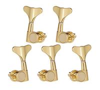 ALFAAL 5 Pieces Zinc Alloy+Iron 3L 2R Electric Bass Closed Tuning Pegs Tuners Machine Heads Gold