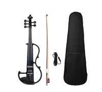 ALFAAL 5 String Electric Violin Practice Violino Electric Fiddle 4/4 Size With Bow Bridge Strings Case (Color : Bk 5 String)