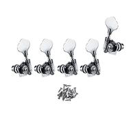 ALFAAL 5pcs 4L1R Vintage Open Bass Machine Heads Tuners Tuning Pegs Keys Chrome For 5 Strings Bass Guitar