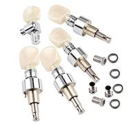 ALFAAL 5Pcs 5 String Banjo Replacement Peg/Key Pearled Machine Head Square Button Tuning Tuner Machine Heads