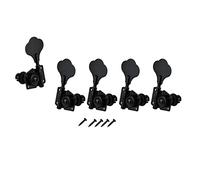 ALFAAL 5pcs Black 1L4R Vintage Open Bass Guitar Tuning Keys Pegs Machine Heads Tuners For 5 Strings Bass Accessory