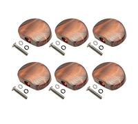 ALFAAL 6 Pcs Coffee Guitar Tuning Pegs Keys Button Tuners Machine Heads Premium Plastic Semicircle